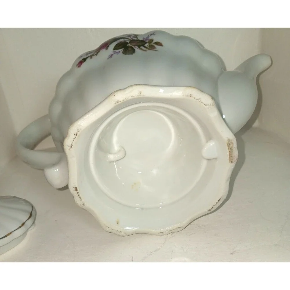 Vintage Porcelain Teapot Roses Flowers Hand Painted Made in Japan